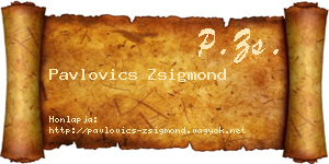 Pavlovics Zsigmond névjegykártya
