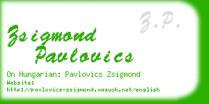 zsigmond pavlovics business card